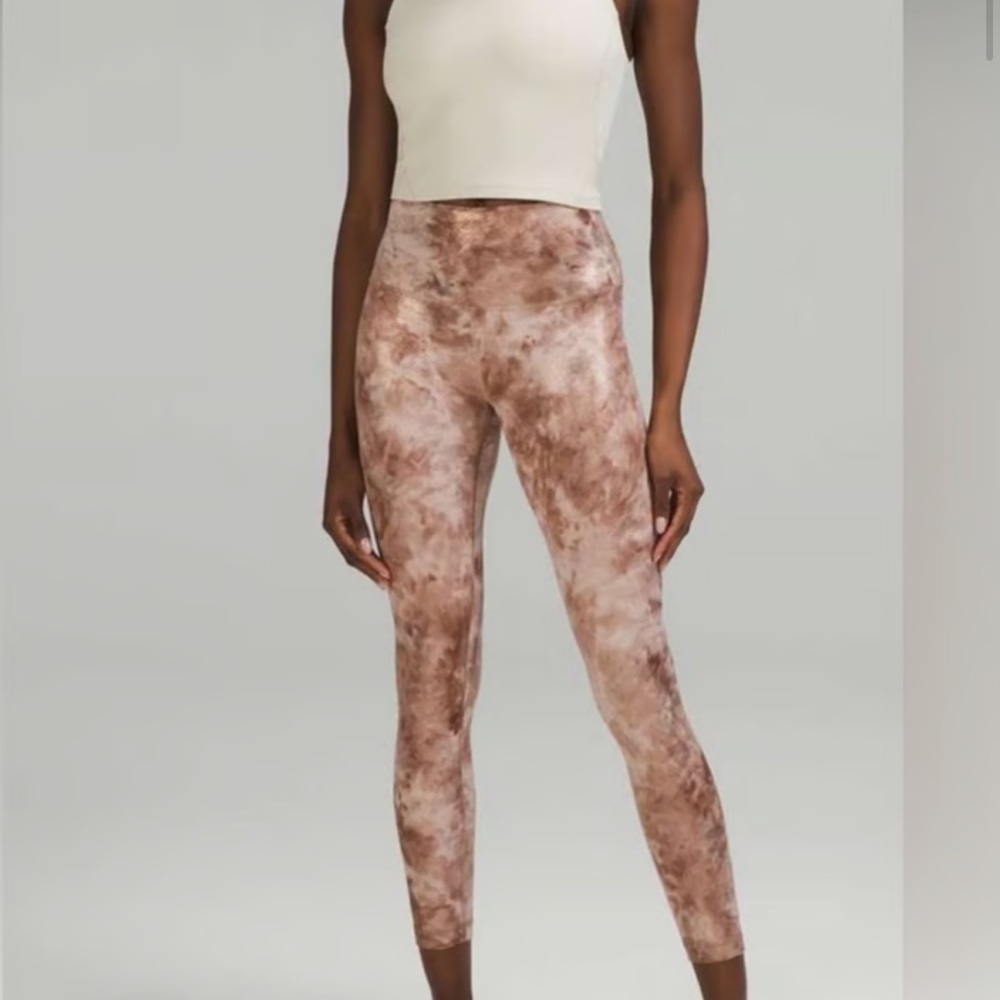Lululemon Align HR Pant 25” Rose Foil Shine Leggings - Size 6